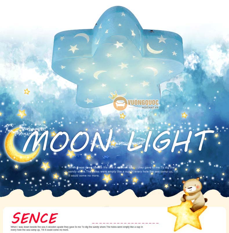 Đèn ốp trần trẻ em ngôi sao xanh uhs101-1